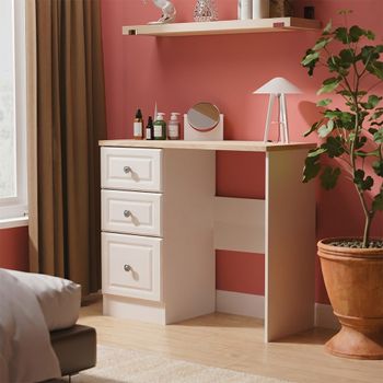 Norfolk Cashmere and Oak 3 Drawer Single Dressing Table