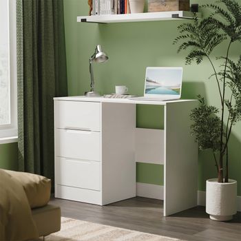Monaco White 3 Drawer Single Dressing Table