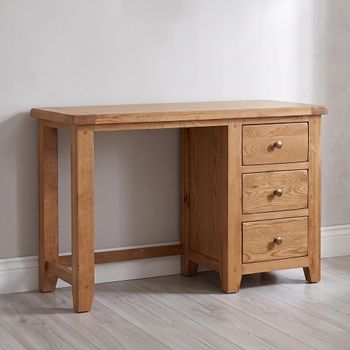 Melbourne Country Rustic Oak 3 Drawer Dressing Table