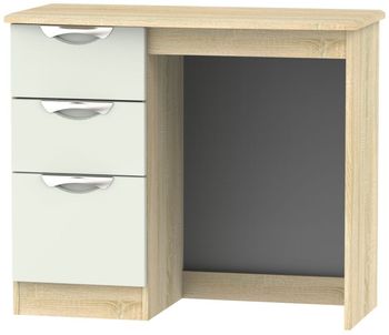 Camden Gloss Cashmere and Oak 3 Drawer Single Dressing Table