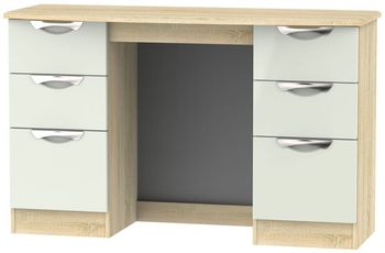 Camden Gloss Cashmere and Oak 6 Drawer Double Dressing Table