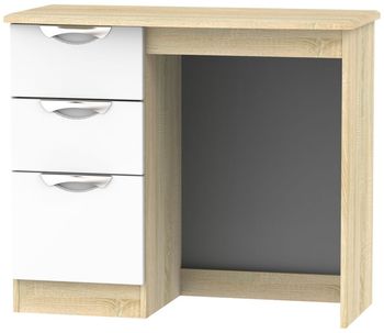 Camden White Gloss and Oak 3 Drawer Single Dressing Table
