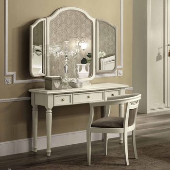 Nostalgia Italian Bianco Antico 3 Drawer Dressing Table