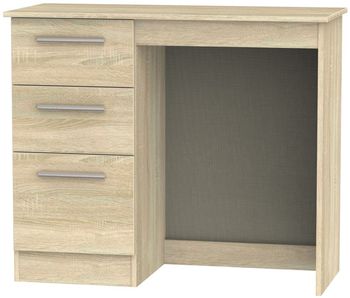Contrast Oak Single 3 Drawer Dressing Table