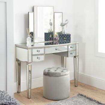 Elysee Mirrored 5 Drawer Dressing Table