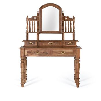 Florence Acacia Wood 5 Drawer Dressing Table