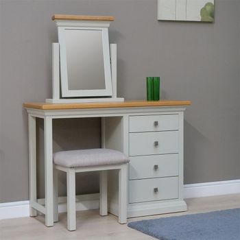 Cotswold Oak and Grey Painted 4 Drawer Dressing Table Set