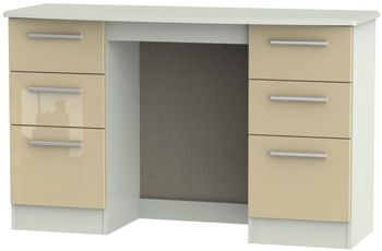 Knightsbridge Mushroom and Cashmere Matt 6 Drawer Double Dressing Table