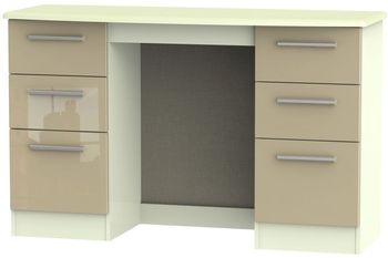 Knightsbridge Mushroom and Cream 6 Drawer Double Dressing Table