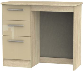 Knightsbridge Mushroom and Oak 3 Drawer Single Dressing Table