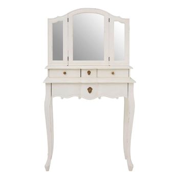 Loire White with Mirror 4 Drawer Dressing Table