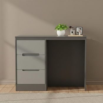 Monaco Grey Gloss and Graphite 3 Drawer Single Dressing Table