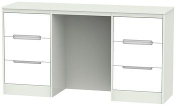 Monaco White and Cashmere 6 Drawer Double Dressing Table