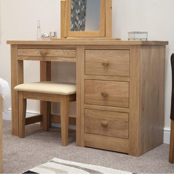 Torino Oak 4 Drawer Dressing Table Set