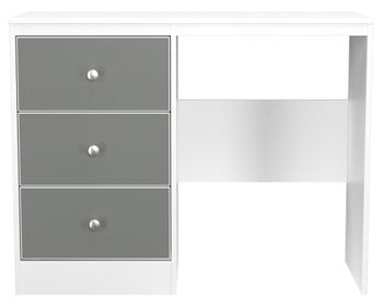 Padstow Grey and White 3 Drawer Single Dressing Table