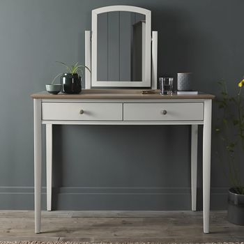 Whitby Scandi Oak and Soft Grey 2 Drawer Dressing Table