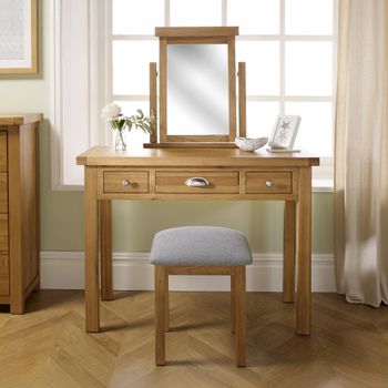 Woburn Rustic Oak 3 Drawer Dressing Table