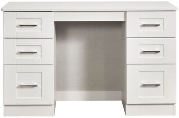York White 6 Drawer Double Dressing Table