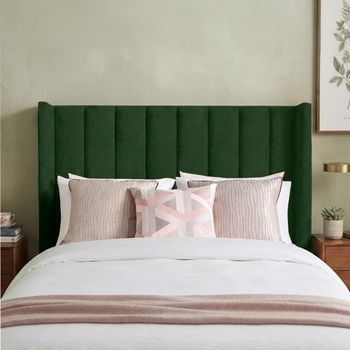 Poppy Floor Standing Bottle Green Fabric Headboard - Sizes Available