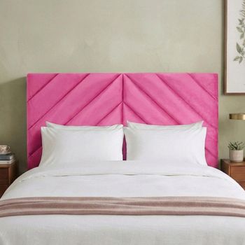 Rose Fuchsia Pink Fabric Headboard - Sizes Available