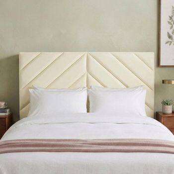 Rose Fabric Oyster Headboard - Sizes Available