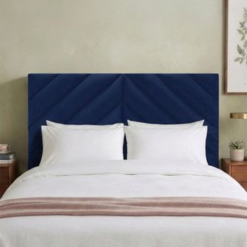 Rose Royal Blue Fabric Headboard - Sizes Available