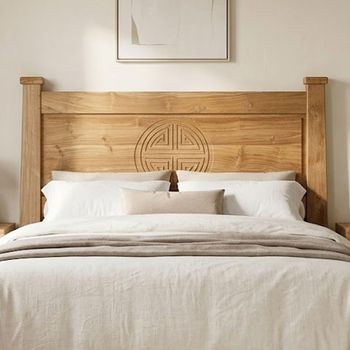 Sumbawa Natural Teak Wood 183cm Oriental Style Headboard