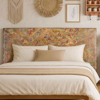 Mosaic Natural Handcrafted Mango Wood 165cm Headboard