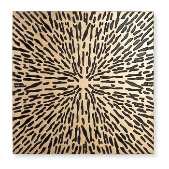 Bisericani Gold and Black Wood 120cm Square Decorative Panel