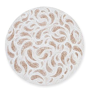 Cricova Pickled White Wood 120cm Round Decorative Panel
