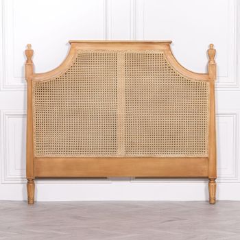 French Style Mahogany Wood and Rattan 5ft King Size Headboard