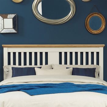 Hampstead Soft Grey and Pale Oak 4ft 6in Double Slatted Headboard