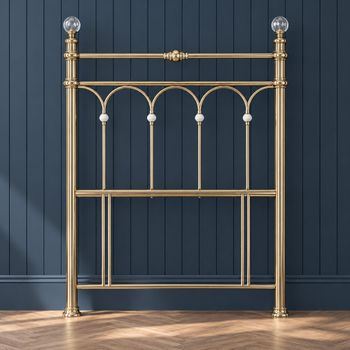 Krystal Champagne Brass Metal 3ft Single Headboard