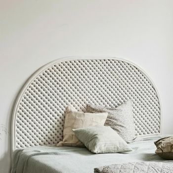 Phai White Rattan Headboard
