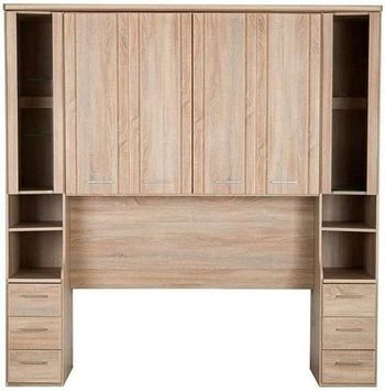 Luxor 3+4 Rustic Oak 215cm Overbed Unit with 33cm Occasional Element
