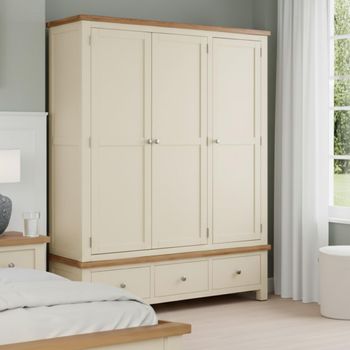 Lundy Ivory Painted 3 Door Wardrobe