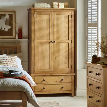 Marlborough Oak Double 2 Door 2 Drawer Wardrobe