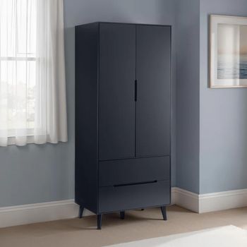 Alicia Black Double 2 Door 2 Drawer Wardrobe
