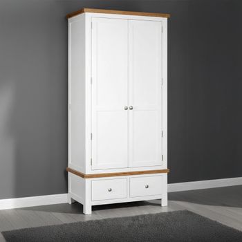 Lundy White Painted 2 Door 2 Drawer Wardrobe