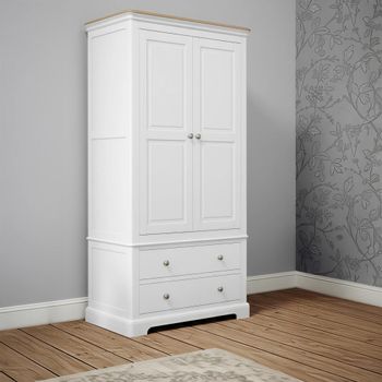 Cromwell White Painted 2 Door 2 Drawer Wardrobe
