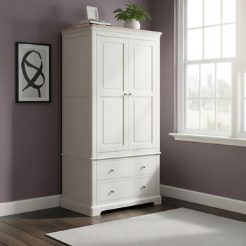 Cromwell Grey Painted 2 Door 2 Drawer Wardrobe
