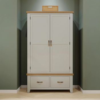 Wilmont Grey Painted 2 Door 2 Drawer Wardrobe