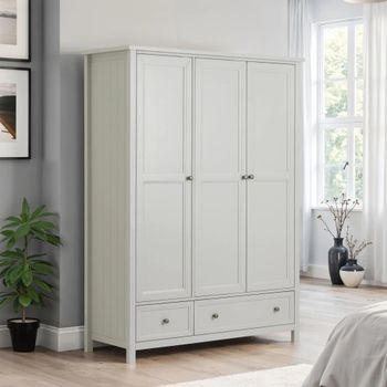 Maine Grey 3 Door 2 Drawer Wardrobe