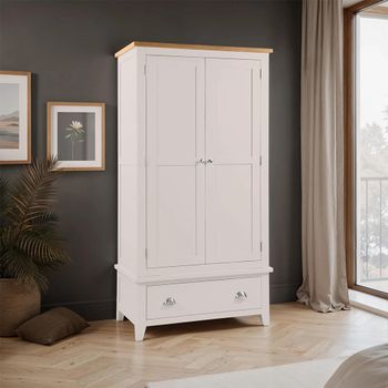 Richmond Double Grey 2 Door 1 Drawer Wardrobe