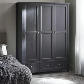 Maine Black 3 Door 2 Drawer Wardrobe