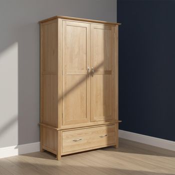 Nimbus Oak 2 Door 1 Drawer Wardrobe