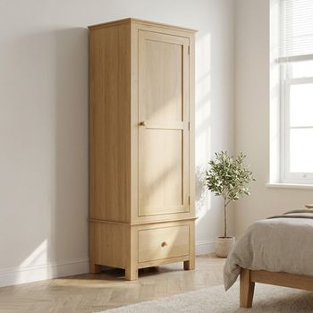 Arlington Oak Single 1 Door Wardrobe
