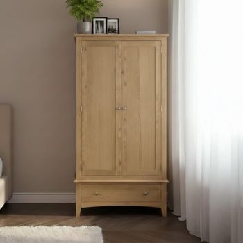 Kilkenny Oak 2 Door 1 Drawer Wardrobe