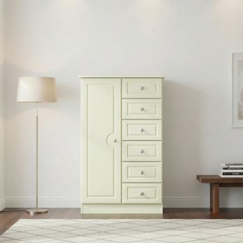 Pembroke Cream 1 Door Midi Wardrobe