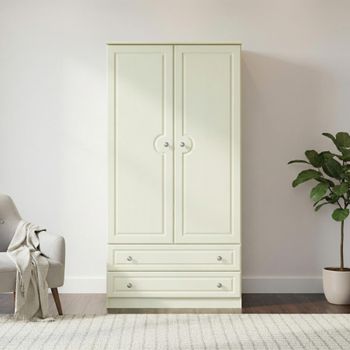 Pembroke Cream H 182.4cm 2 Door 2 Drawer Double Wardrobe